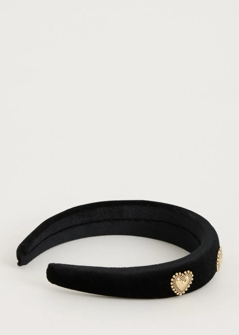 Velvet haarband met hartjes