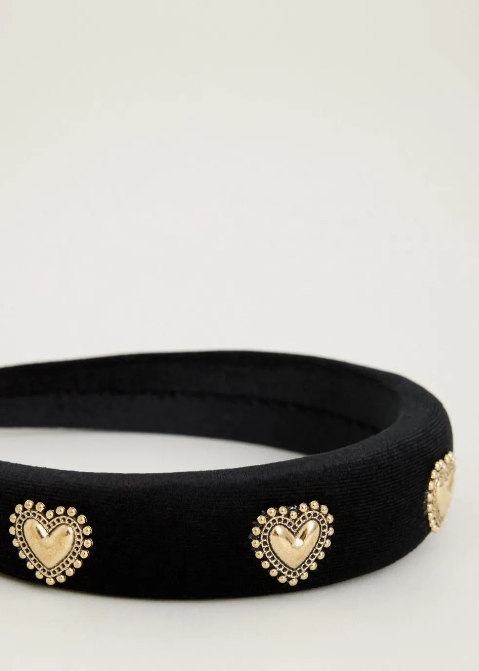 Velvet haarband met hartjes
