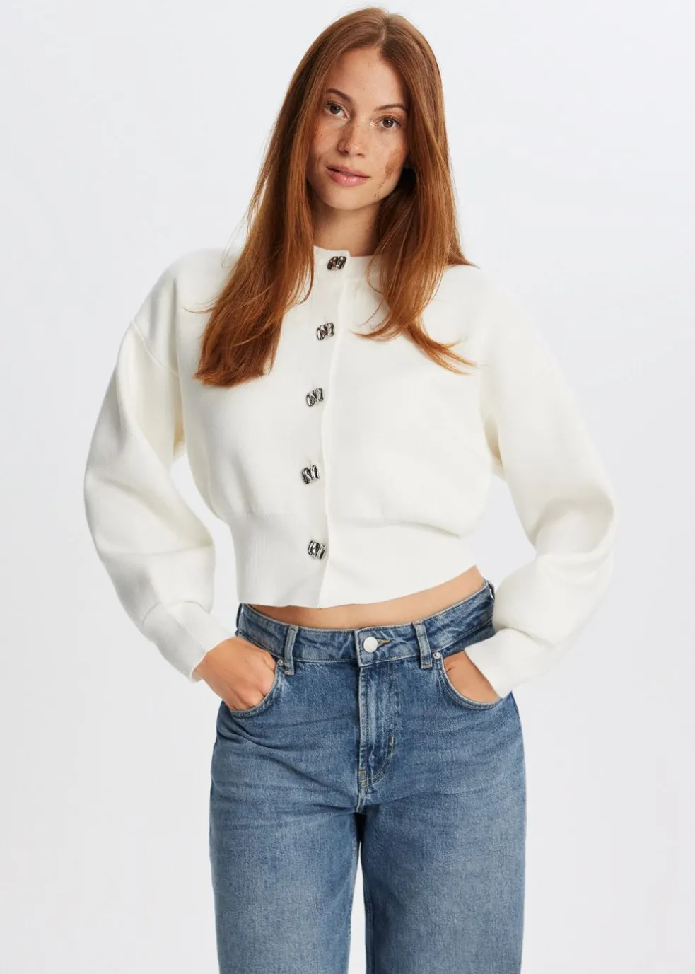 Vest met pofdetail