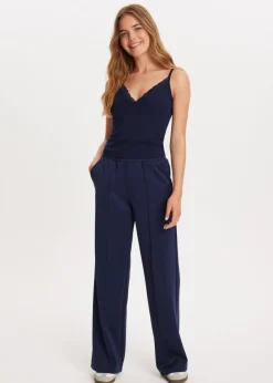 V-hals singlet met kant
