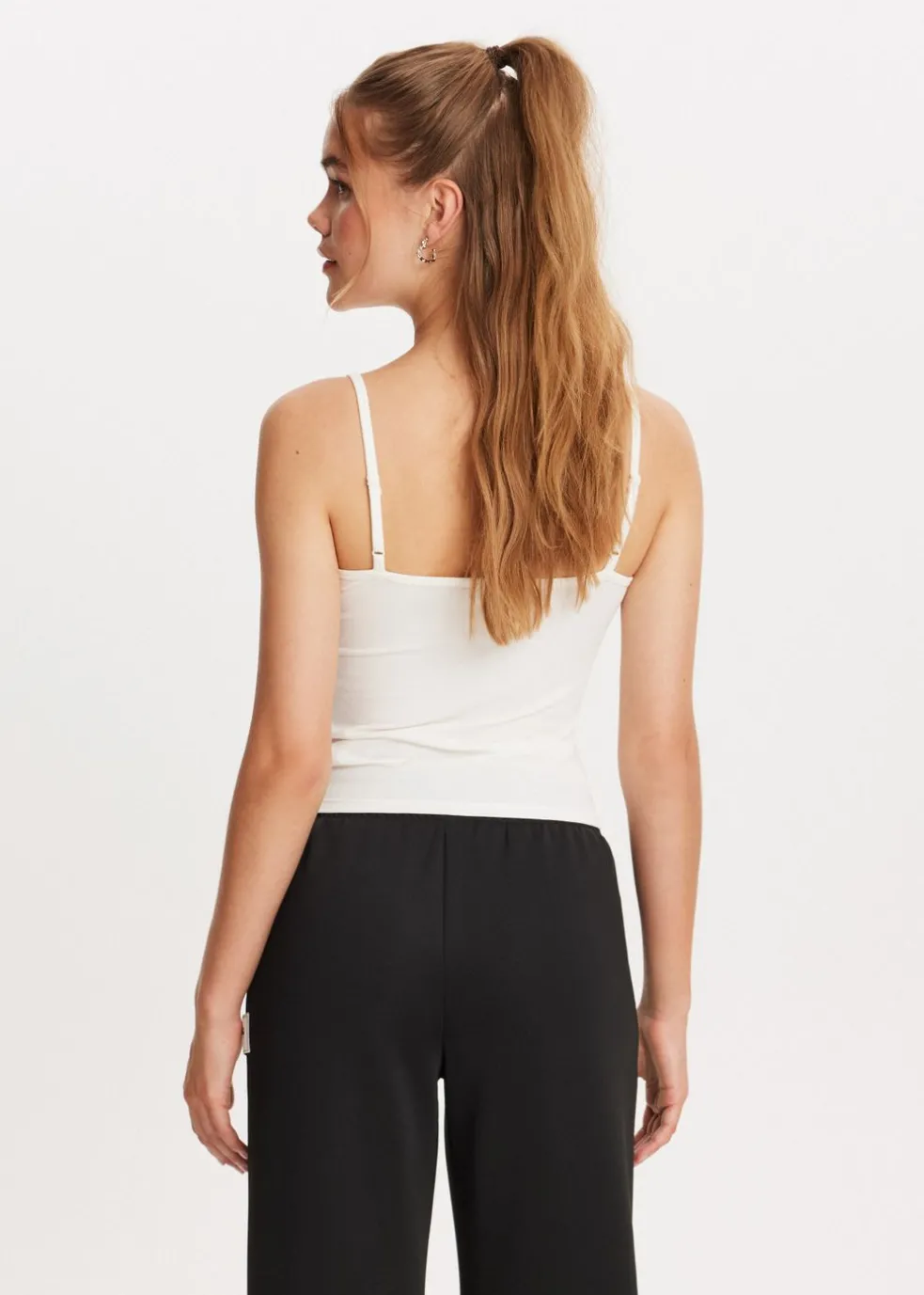 V-hals singlet met kant