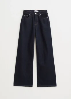 Wide leg jeans rinse wassing