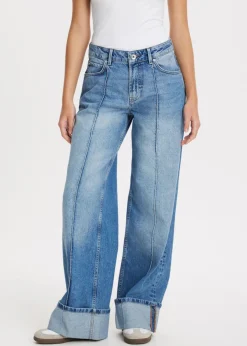Wijde pintuck jeans